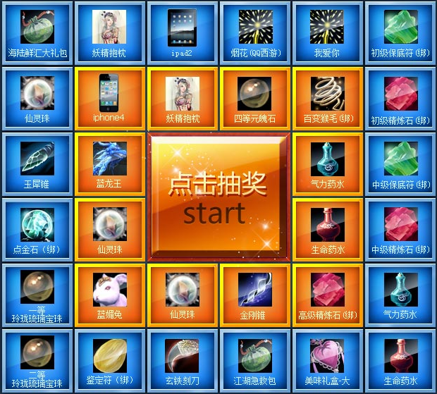 QQ西游抽奖活动 蓝钻贵族更多特权