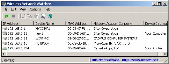 查看无线网络用户(Wireless Network Watcher)1.70
