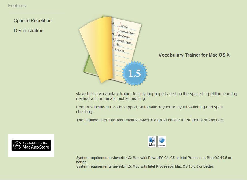 ��ѵ�ѧϰ����viaverbi free for Mac1.5.2 �ٷ���