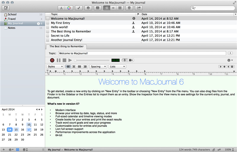 ��־��¼����MacJournal6.1.5 Mac��