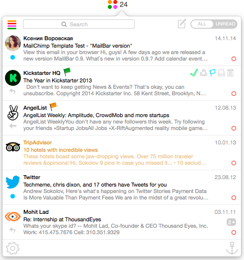 �ʼ��ͻ���MailBar for Mac1.1 �ٷ���