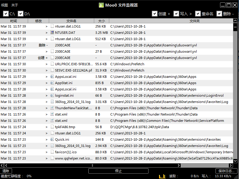 Moo0 File Monitor1.11 ��ɫ��_�ļ�������
