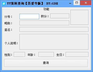 YY���ϲ�ѯ��������1.0 ��ɫ��