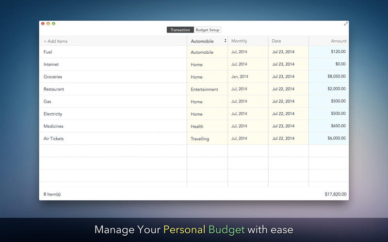 ����Ԥ��Personal Budget for Mac1.0 �ٷ���