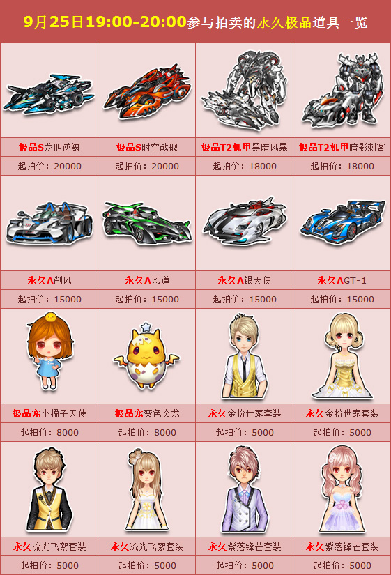 飞车9月25日秒杀折扣