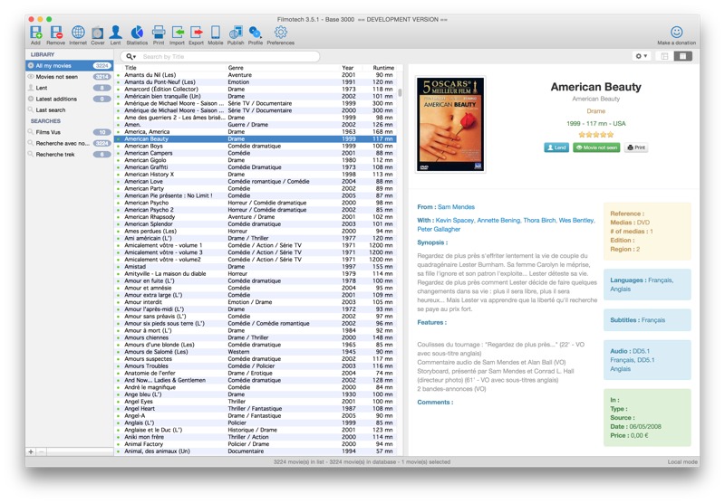 ��ӰĿ¼����Filmotech for Mac3.5.0 �ٷ���