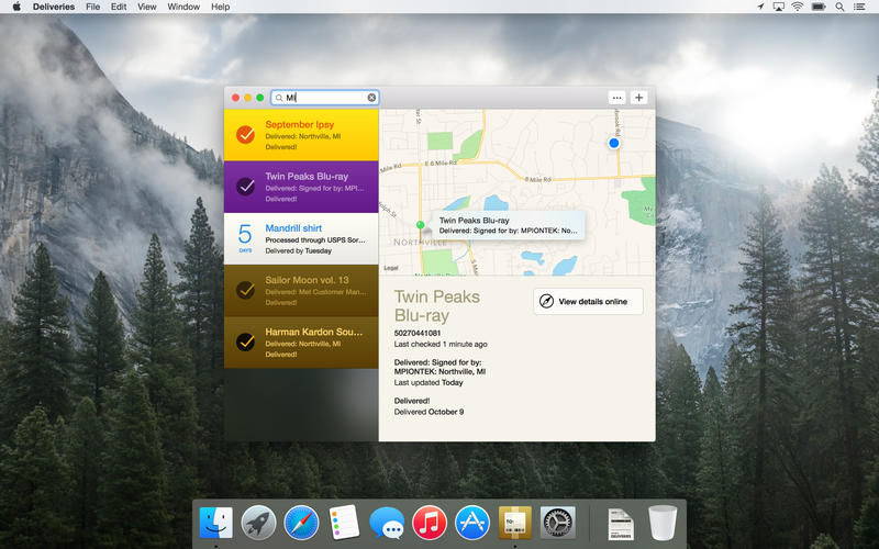���׷�ٲ�ѯDeliveries Mac��1.0.2 �ٷ���