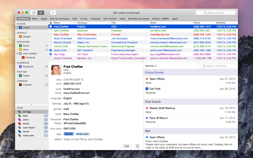 ��ϵ�˹���BusyContacts for Mac1.0