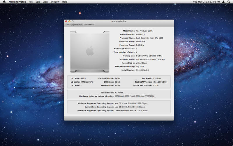 MachineProfile for Mac(ƻ������ϵͳ��Ϣ�鿴����)1.0.22