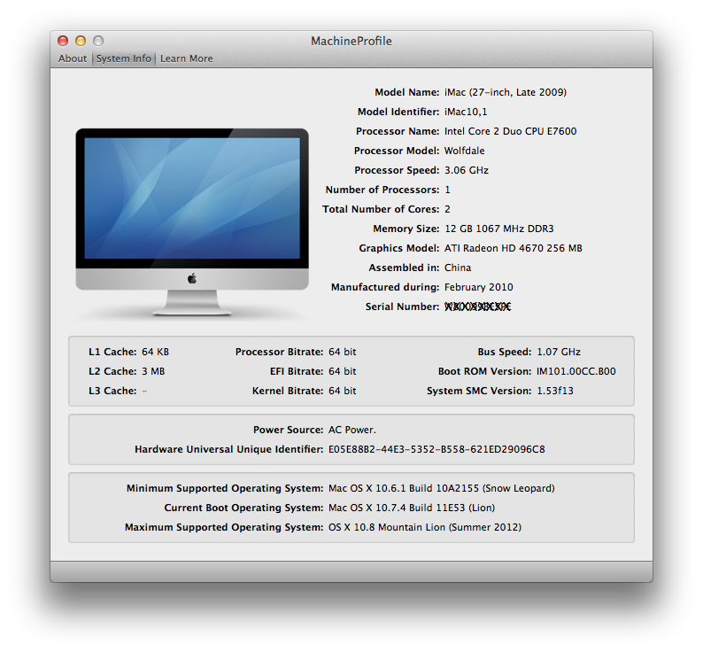 MachineProfile for Mac(ƻ������ϵͳ��Ϣ�鿴����)1.0.22
