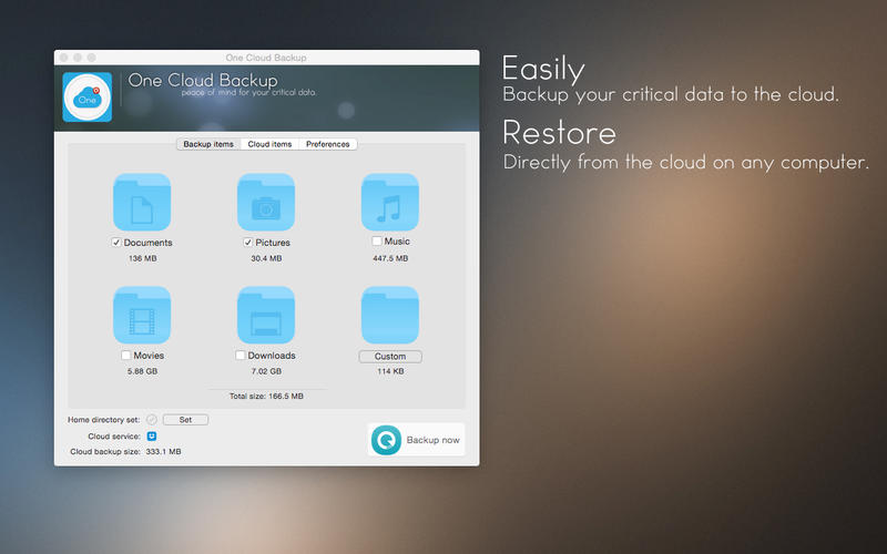 One Cloud Backup for Mac����1.0.2