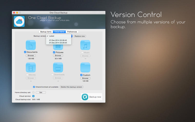 One Cloud Backup for Mac����1.0.2