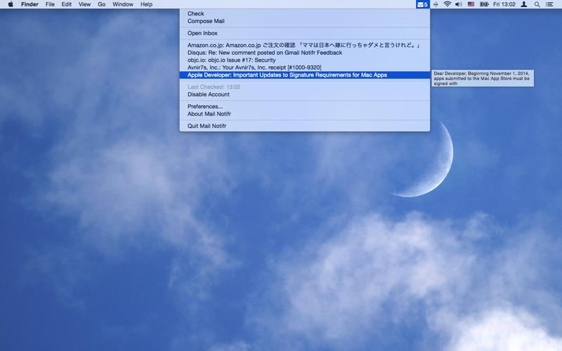 Mail Notifr for Mac1.3.3 ���İ�
